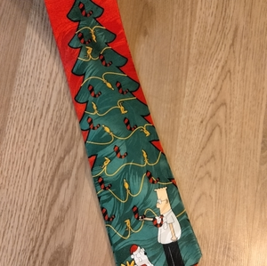 1997 DILBERT Dogbert Software United Media Christmas Tree Silk‎ Tie Ralph Marlin